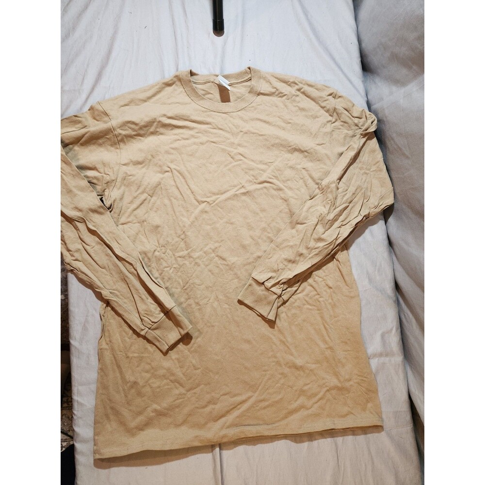 Mens Port & Company Biege Long Sleeve Shirt 2XL NEW!